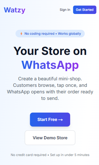 Watzy Dashboard - Store Management Interface